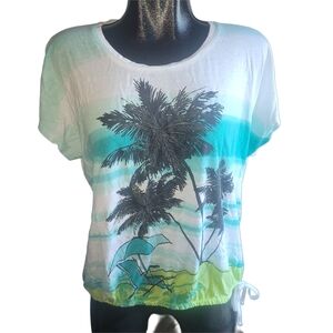 Chico's Tropical Palm Tree Graphic Tee